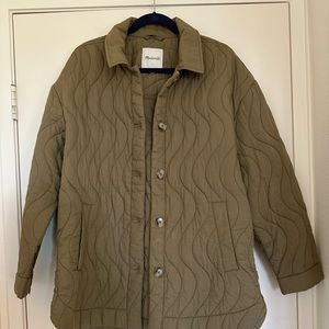 SOLD Madewell Green Quilted Button Up Jacket